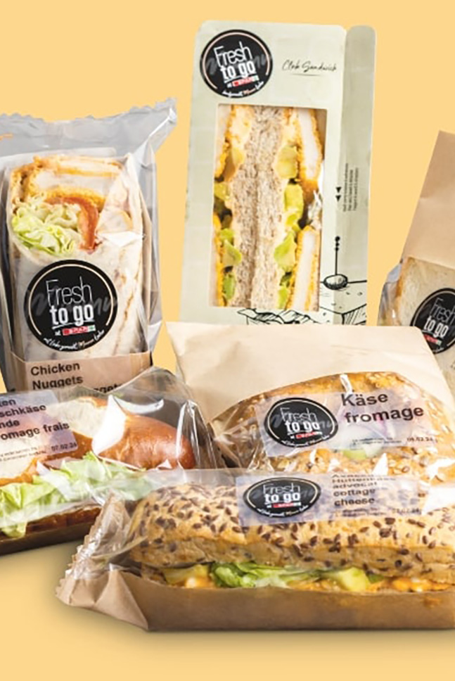 SPAR Fresh To Go Produkte, wie Sandwiches und Brötchen