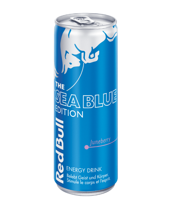 Eine Dose Red Bull Sea Blue Edition