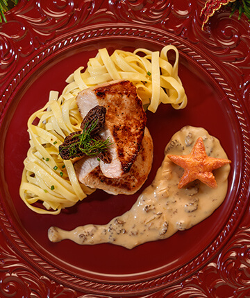 Kalbssteaks mit Morchelsauce